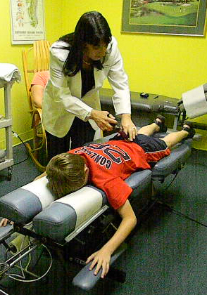 Haber-DiBoni Chiropractic treating a young boy